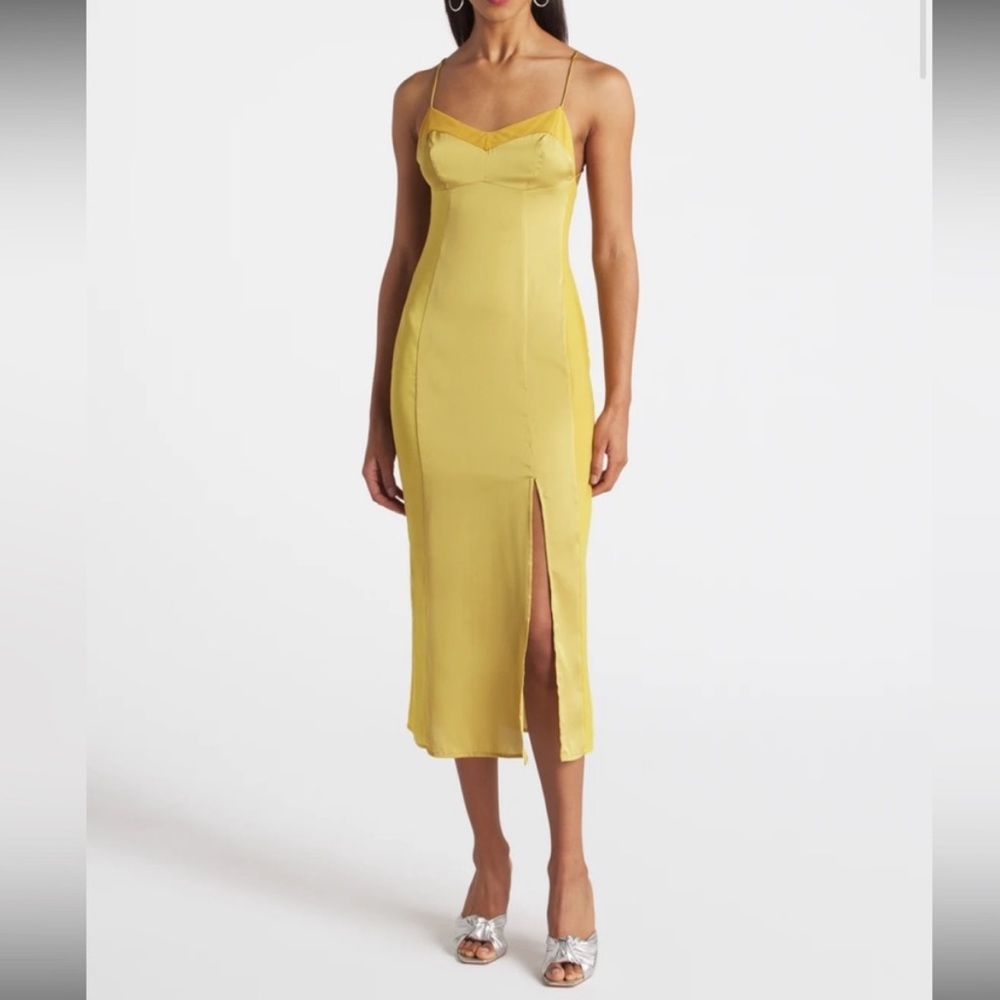Intimately Free People City Cool Slip Dress in Bitter Oil New Medium